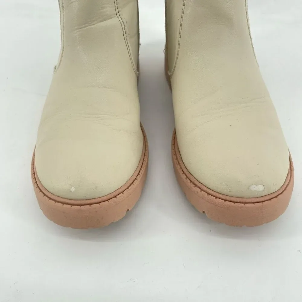 Wonder Nation Toddler Girls Pink Lug Sole Chelsea Boots Faux Leather Size 12